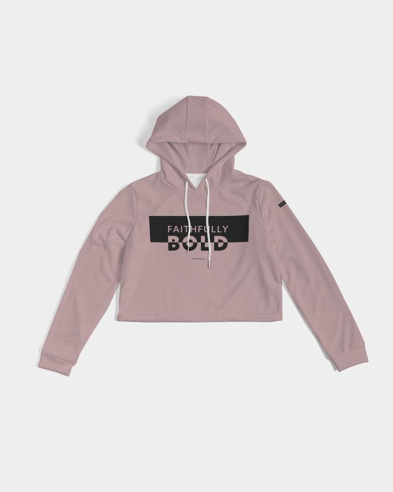Faithfully Bold Boxed Women's Cropped Hoodie (Tuscany Pink) Cropped Hoodie Myrrh and Gold