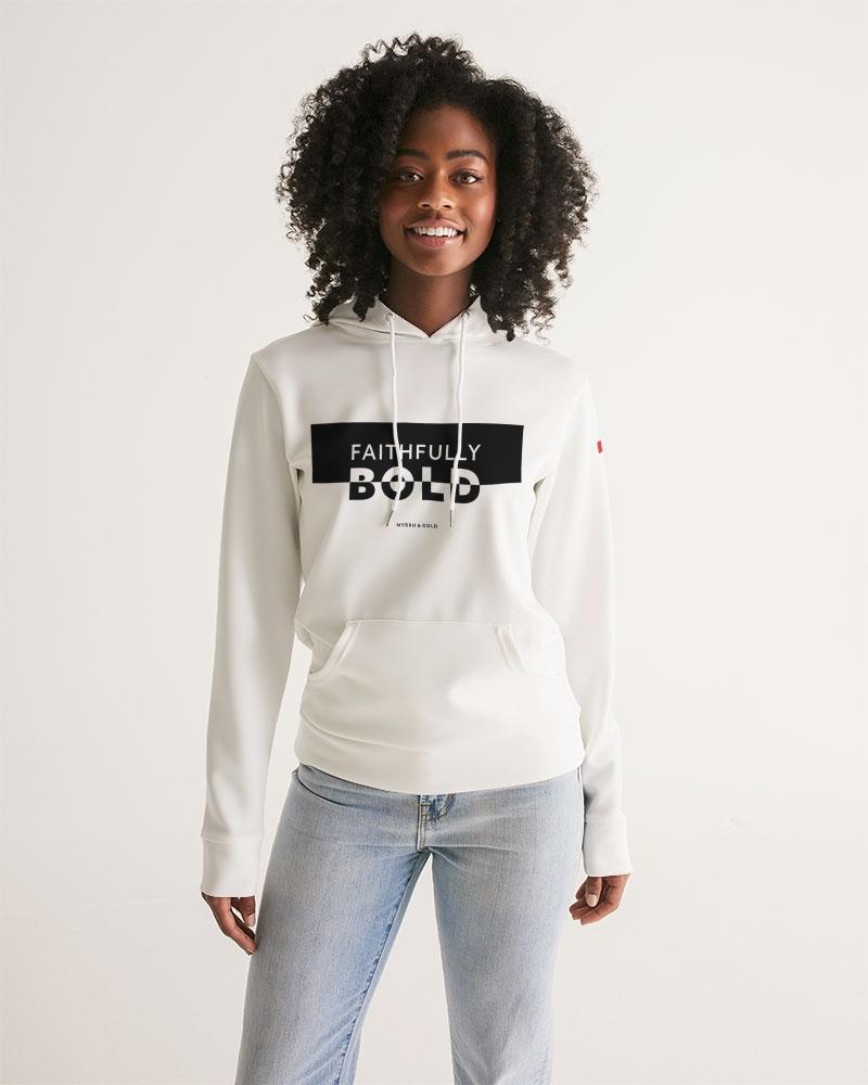 Faithfully Bold Boxed Women's Hoodie (White) Hoodie Myrrh and Gold
