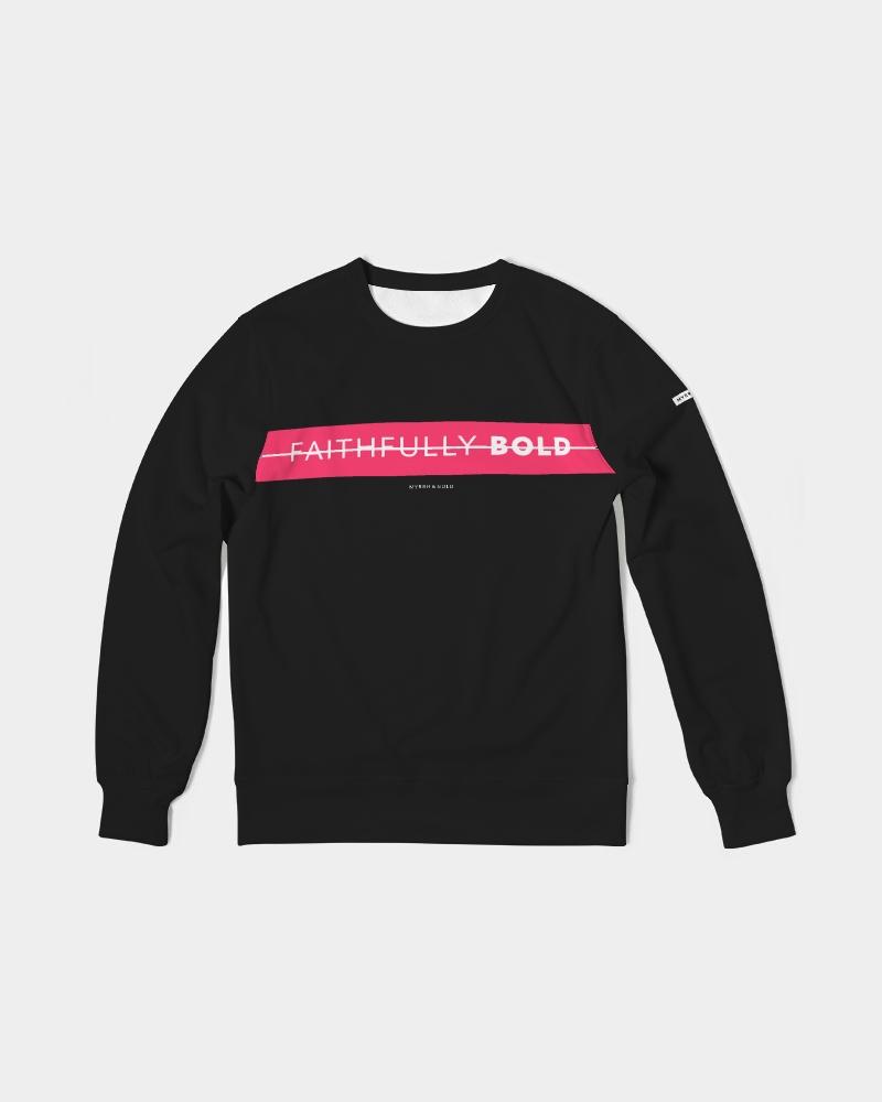 Faithfully Bold Strikethrough Men's Pullover (Black/Radical Red) Pullover Myrrh and Gold