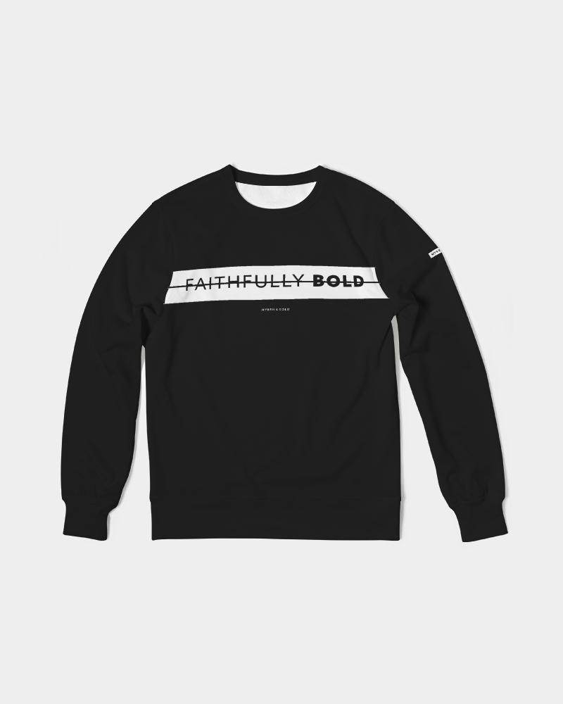 Faithfully Bold Strikethrough Men's Pullover (Black/White) Pullover Myrrh and Gold