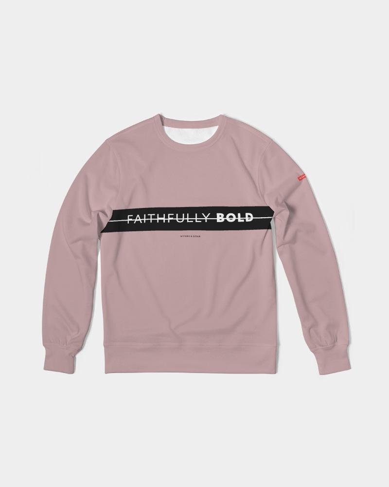Faithfully Bold Strikethrough Men's Pullover (Tuscany Pink) Pullover Myrrh and Gold