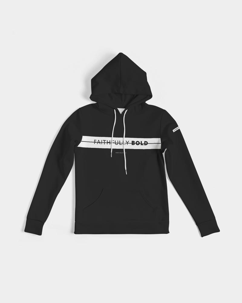 Faithfully Bold Strikethrough Women's Hoodie (Black/White) Hoodie Myrrh and Gold