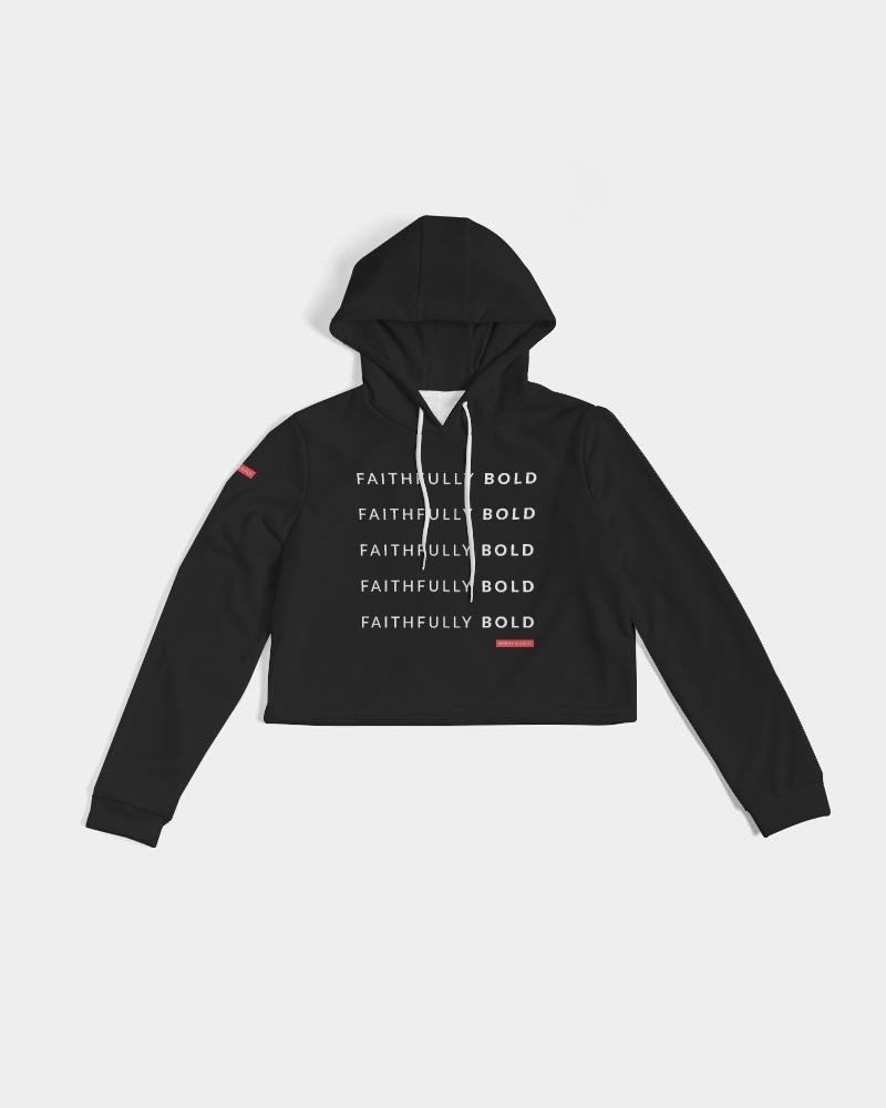 Faithfully Bold Women's Cropped Hoodie (Black) Cropped Hoodie Myrrh and Gold