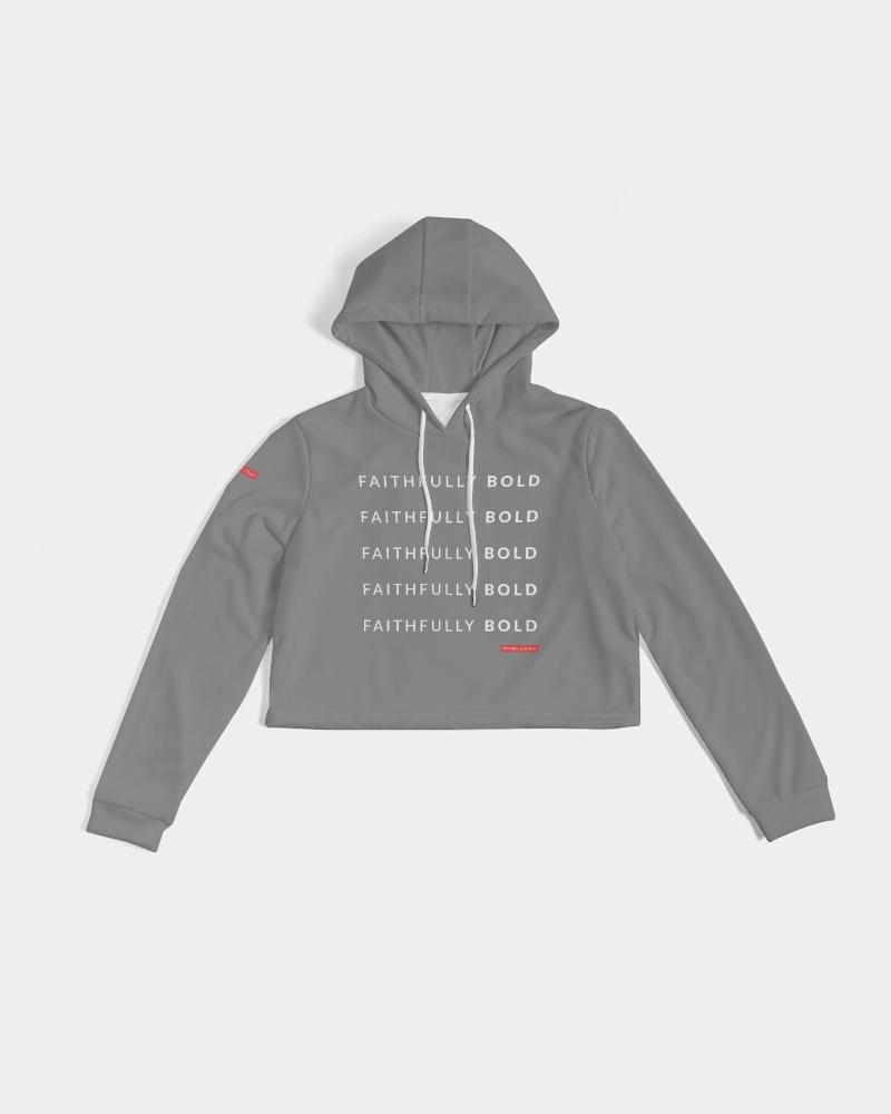 Faithfully Bold Women's Cropped Hoodie (Grey) Cropped Hoodie Myrrh and Gold