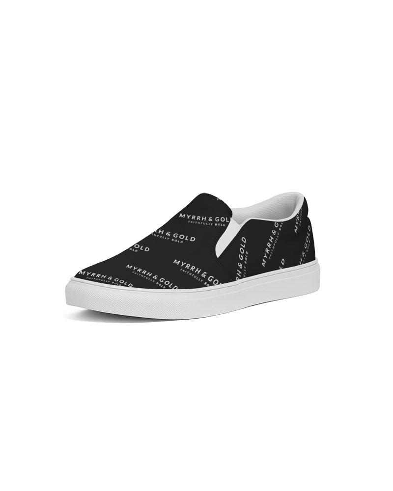 M&G_w-tagline-Grid-Pattern---W/B_30-deg-angle-(50%-larger) Men's Slip-On Canvas Shoe men shoes Myrrh and Gold