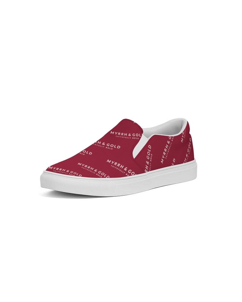M&G_w-tagline-Grid-Pattern---W/BRed_(50%-larger) Men's Slip-On Canvas Shoe men shoes Myrrh and Gold
