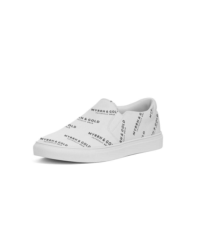 M&G_w-tagline-Grid-Pattern---B/W_30-deg-angle-(50%-larger) Men's Slip-On Canvas Shoe men shoes Myrrh and Gold