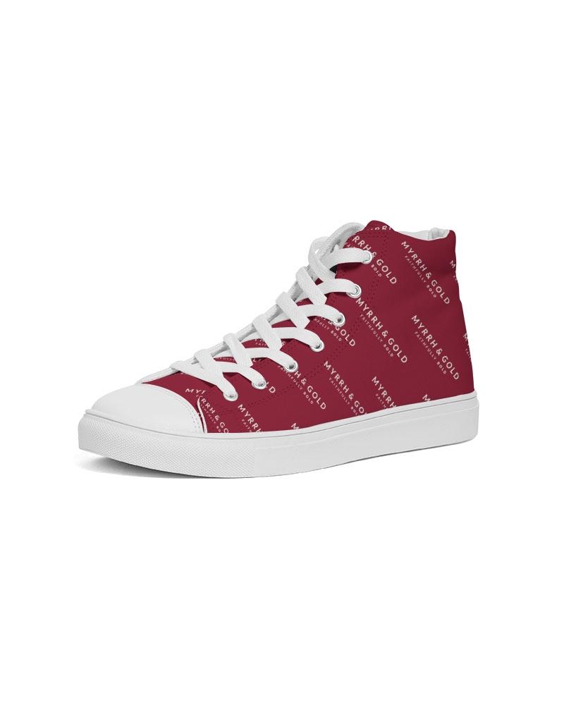 M&G_w-tagline-Grid-Pattern---W/BRed_(50%-larger) Men's Hightop Canvas Shoe men shoes Myrrh and Gold