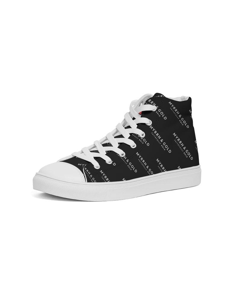 M&G_w-tagline-Grid-Pattern---W/B_30-deg-angle-(50%-larger) Women's Hightop Canvas Shoe women shoes Myrrh and Gold