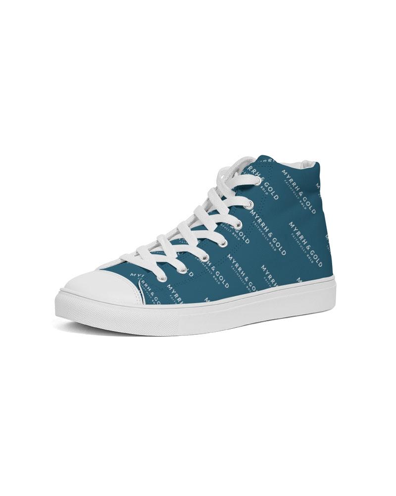 M&G_w-tagline-Grid-Pattern---W/SB-(50%-larger) Women's Hightop Canvas Shoe women shoes Myrrh and Gold