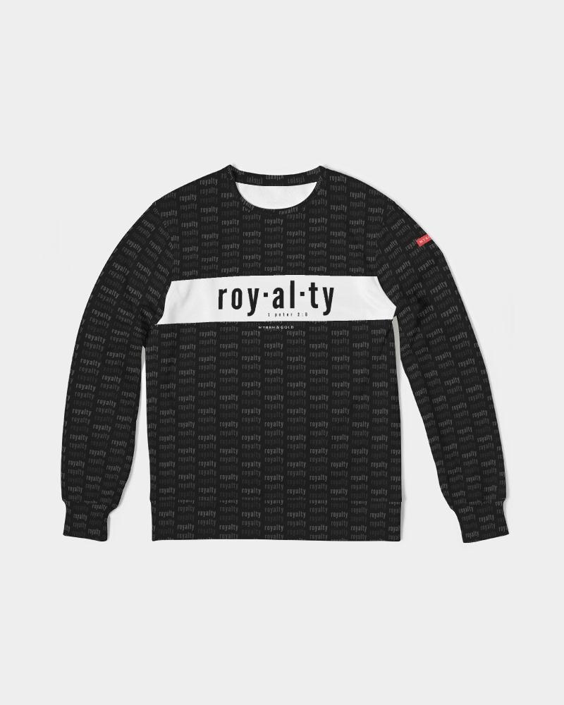 Royalty-v9ab---black Men's Classic French Terry Crewneck Pullover cloth Myrrh & Gold