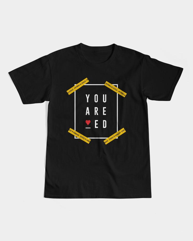 You are Loved Men's Graphic Tee (Black) T-Shirt Myrrh and Gold S 