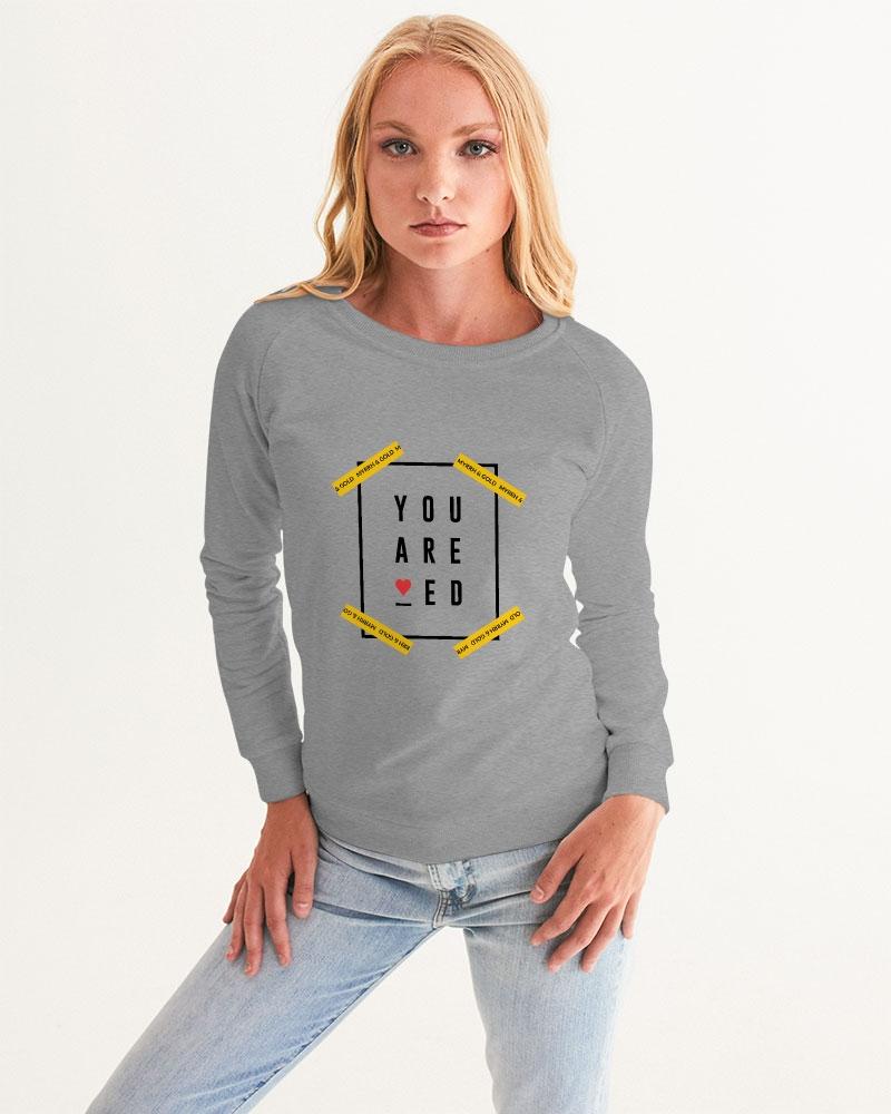 You are Loved Women's Graphic Sweatshirt (Grey) Pullover Myrrh and Gold