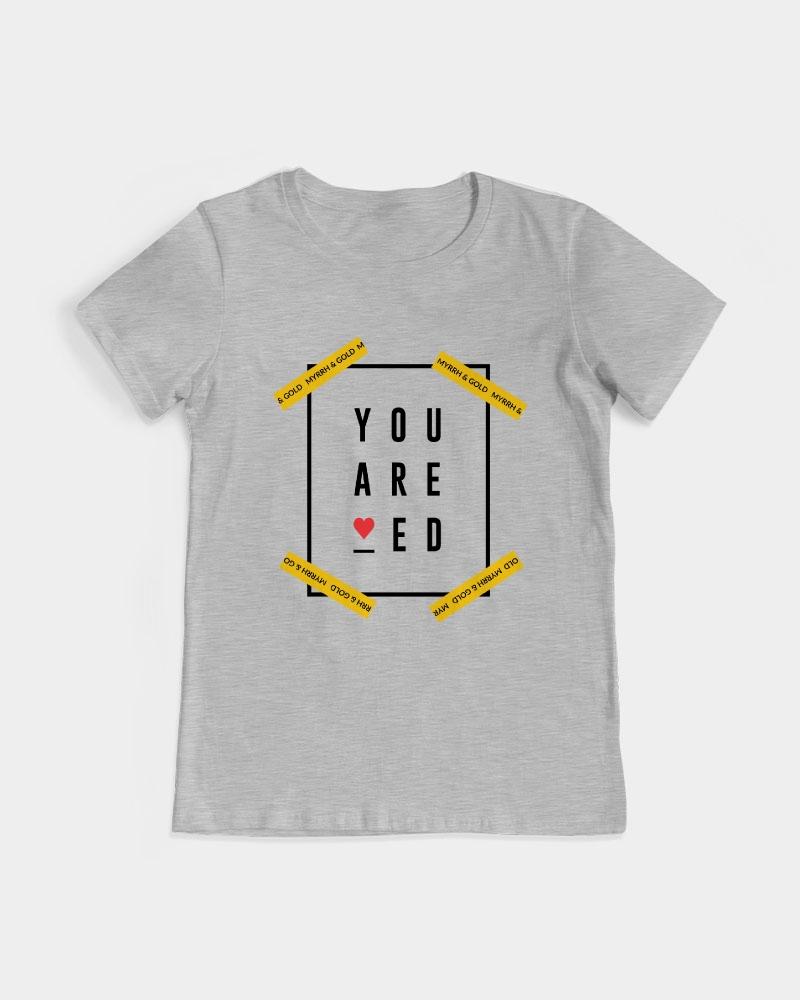You are Loved Women's Graphic Tee (Grey) T-Shirt Myrrh and Gold