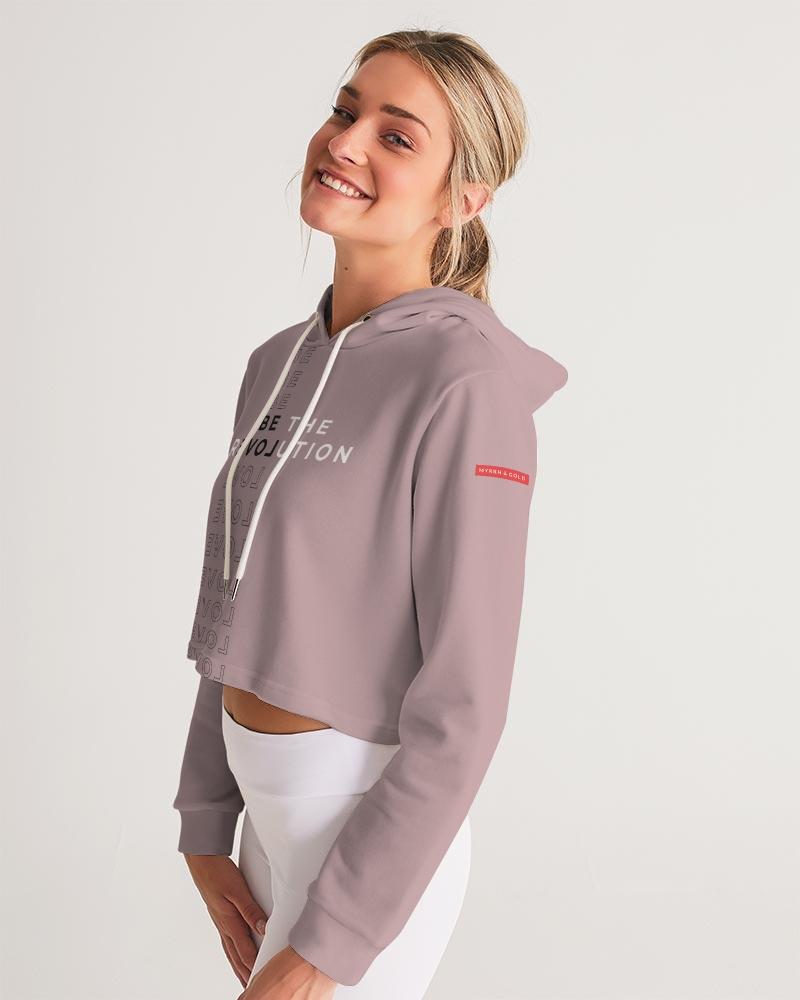 Be the rEVOLution Women's Cropped Hoodie (Tuscany Pink) Hoodie Myrrh and Gold 