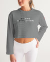 Be the rEVOLution Women's Cropped Sweatshirt (Grey) Pullover Myrrh and Gold 