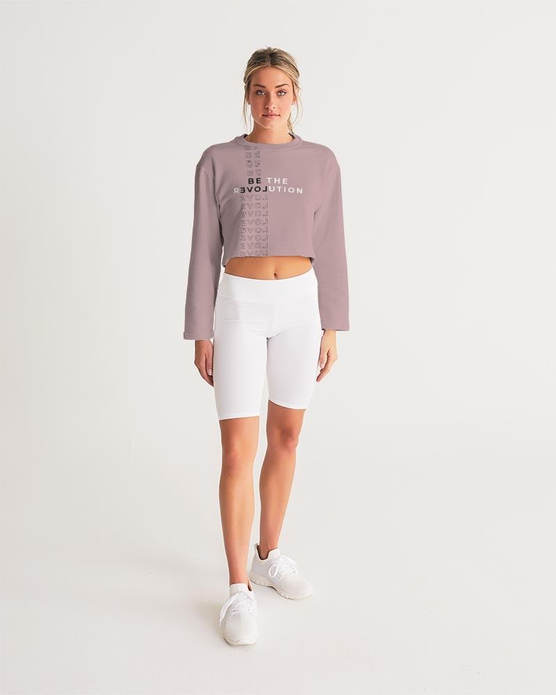 Be the rEVOLution Women's Cropped Sweatshirt (Tuscany Pink) Pullover Myrrh and Gold 