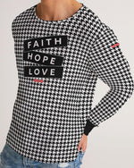Faith Hope Love Houndstooth Men's Long Sleeve Tee Long Sleeve T-Shirt Myrrh and Gold 
