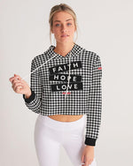 Faith Hope Love Houndstooth Women's Cropped Hoodie Cropped Hoodie Myrrh and Gold 
