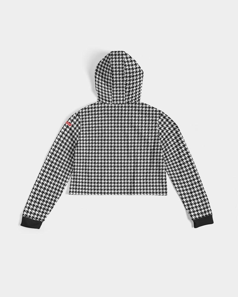 Faith Hope Love Houndstooth Women's Cropped Hoodie Cropped Hoodie Myrrh and Gold 