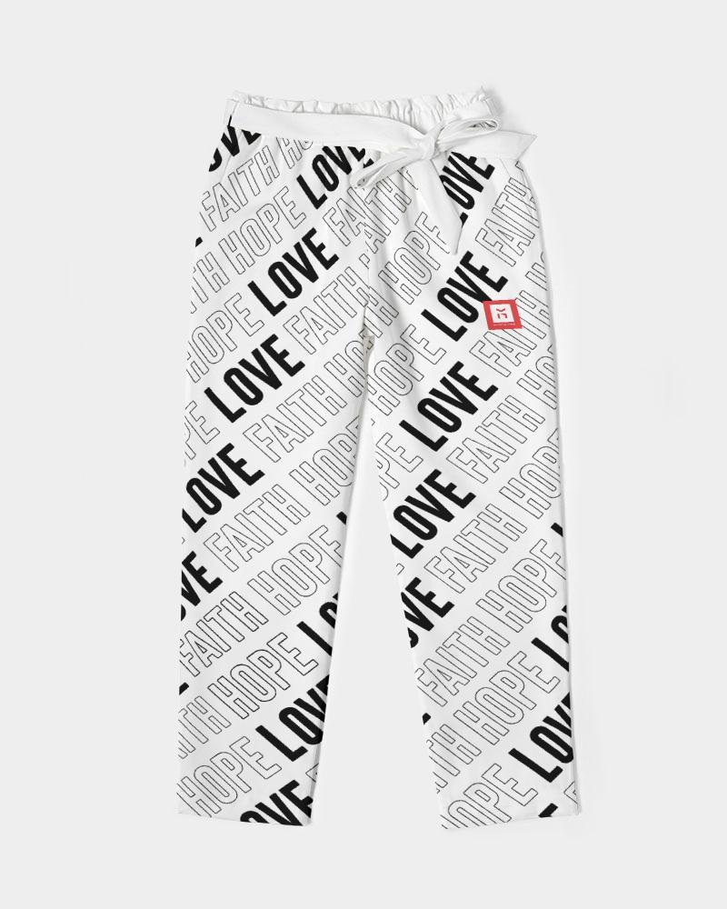 Faith Hope Love Women's Belted Tapered Pants (White) Pants Myrrh and Gold 