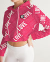Faith Hope Love Women's Cropped Hoodie (Radical Red) Cropped Hoodie Myrrh and Gold 