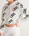 Faith Hope Love Women's Cropped Hoodie (White) Cropped Hoodie Myrrh and Gold 