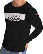 Faithfully Bold Boxed Men's Long Sleeve Tee (Black) Long Sleeve T-Shirt Myrrh and Gold 