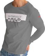 Faithfully Bold Boxed Men's Long Sleeve Tee (Grey) Long Sleeve T-Shirt Myrrh and Gold 