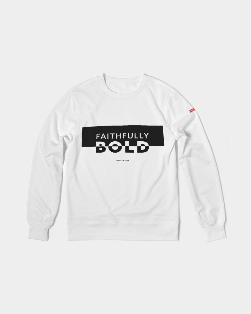Faithfully Bold Boxed Men's Pullover (White) Pullover Myrrh and Gold 