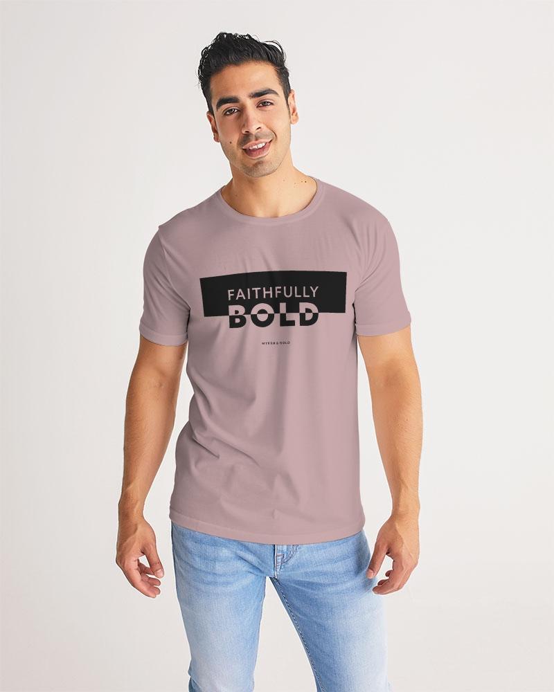Faithfully Bold Boxed Men's Tee (Tuscany Pink) T-Shirt Myrrh and Gold 