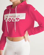 Faithfully Bold Boxed Women's Cropped Hoodie (Radical Red) Cropped Hoodie Myrrh and Gold 