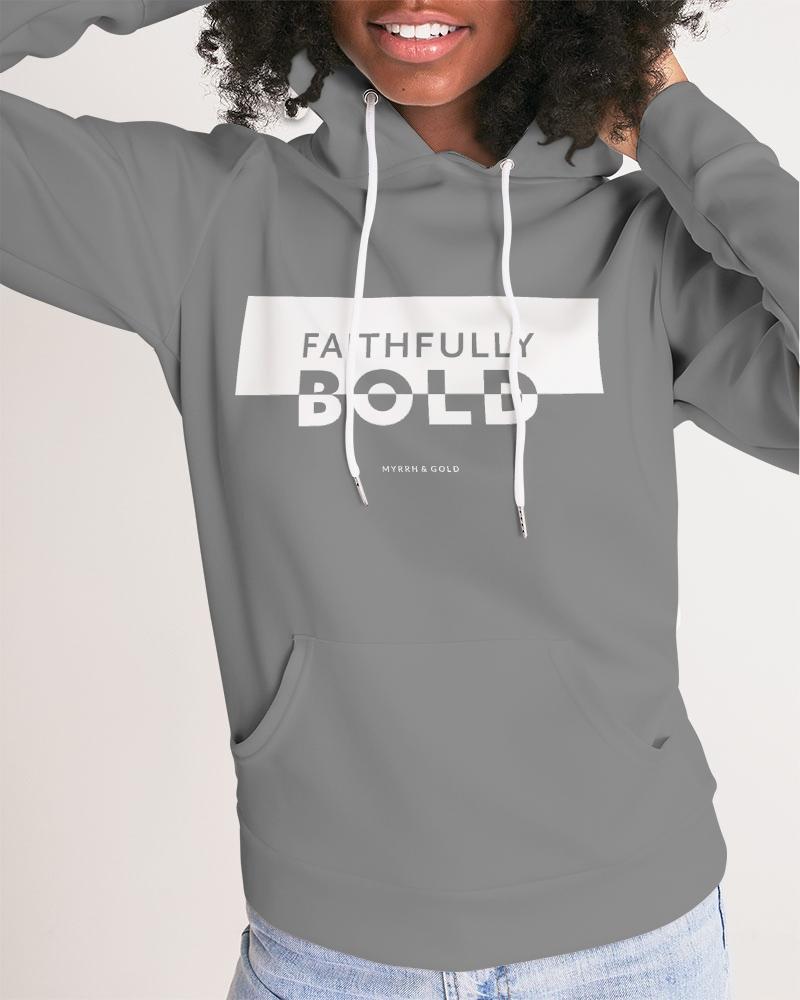Faithfully Bold Boxed Women's Hoodie (Grey) Hoodie Myrrh and Gold 
