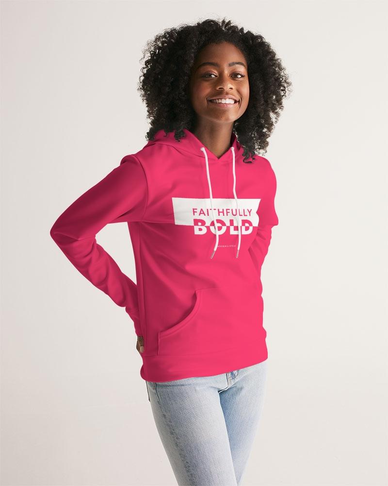 Faithfully Bold Boxed Women's Hoodie (Radical Red) Hoodie Myrrh and Gold 