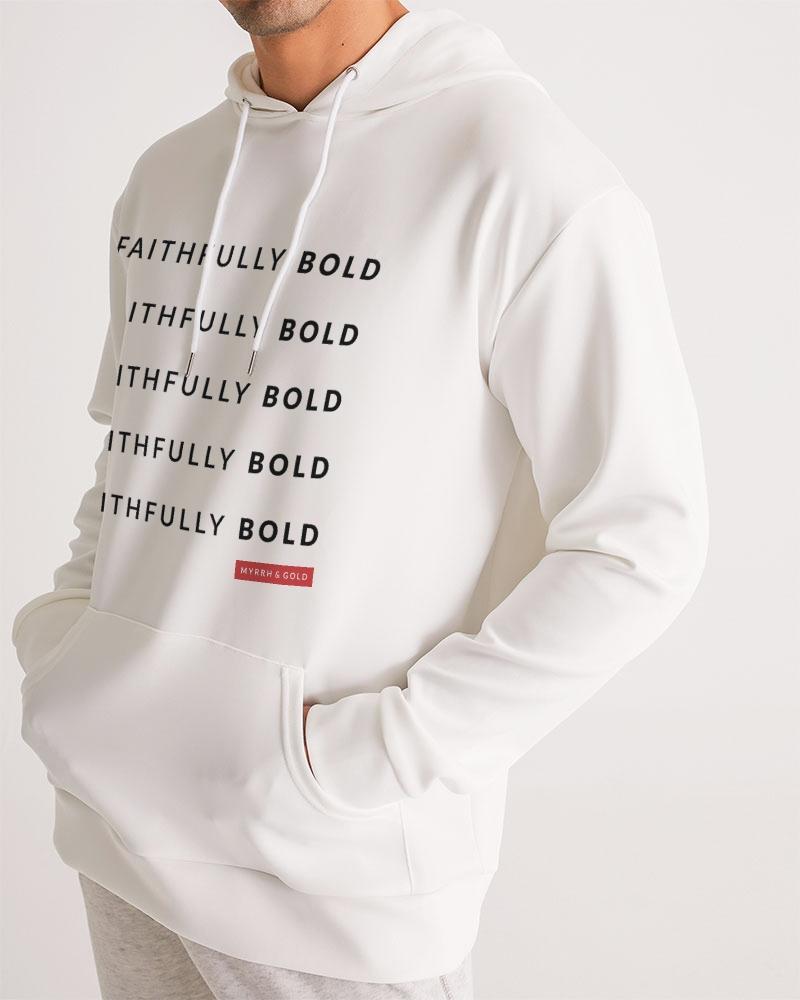 Faithfully Bold Men's Hoodie (White) Hoodie Myrrh and Gold 