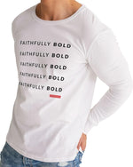 Faithfully Bold Men's Long Sleeve Tee (White) Long Sleeve T-Shirt Myrrh and Gold 