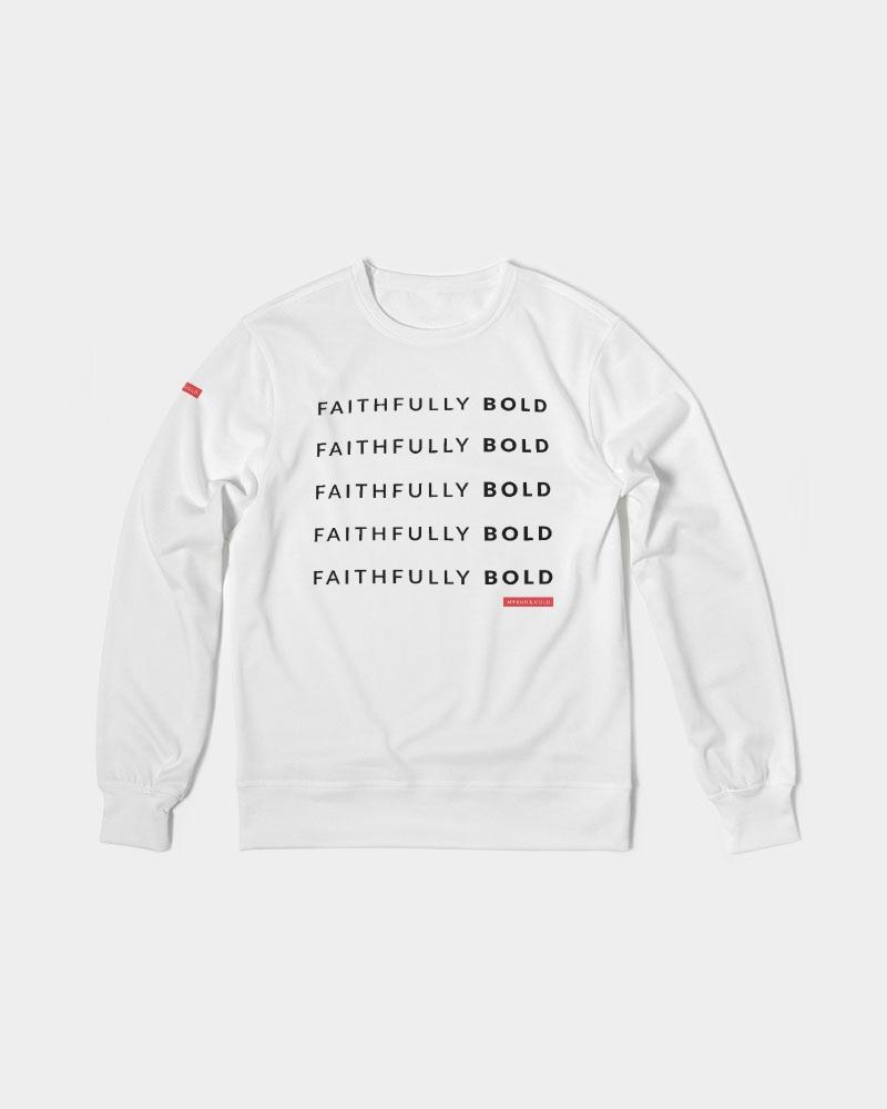 Faithfully Bold Men's Pullover (White) Pullover Myrrh and Gold 