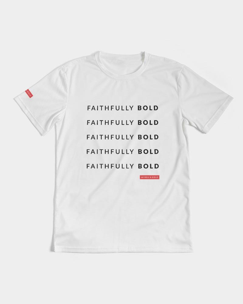 Faithfully Bold Men's Tee (White) T-Shirt Myrrh and Gold 