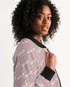 Faithfully-Bold-Pattern_Tuscany-Pink-v2a Women's Bomber Jacket cloth Myrrh and Gold 