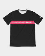Faithfully Bold Strikethrough Men's Tee (Black/Radical Red) T-Shirt Myrrh and Gold 