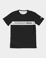 Faithfully Bold Strikethrough Men's Tee (Black/White) T-Shirt Myrrh and Gold 