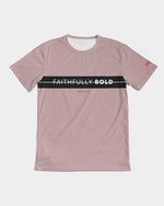Faithfully Bold Strikethrough Men's Tee (Tuscany Pink) T-Shirt Myrrh and Gold 