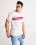 Faithfully Bold Strikethrough Men's Tee (White/Tuscany Pink) T-Shirt Myrrh and Gold 