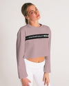 Faithfully Bold Strikethrough Women's Cropped Sweatshirt (Tuscany Pink) Cropped Sweatshirt Myrrh and Gold 