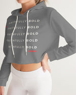 Faithfully Bold Women's Cropped Hoodie (Grey) Cropped Hoodie Myrrh and Gold 