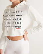 Faithfully Bold Women's Cropped Hoodie (White) Cropped Hoodie Myrrh and Gold 