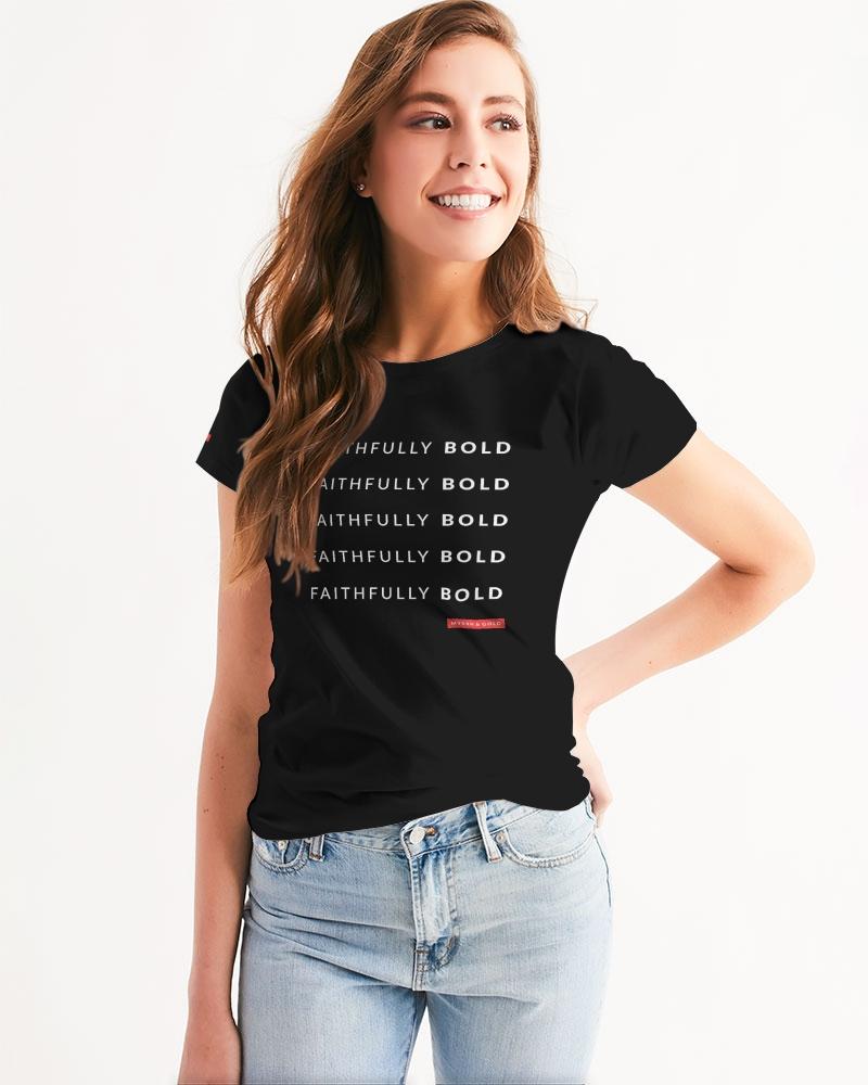 Faithfully Bold Women's T-Shirt (Black) T-Shirt Myrrh and Gold 