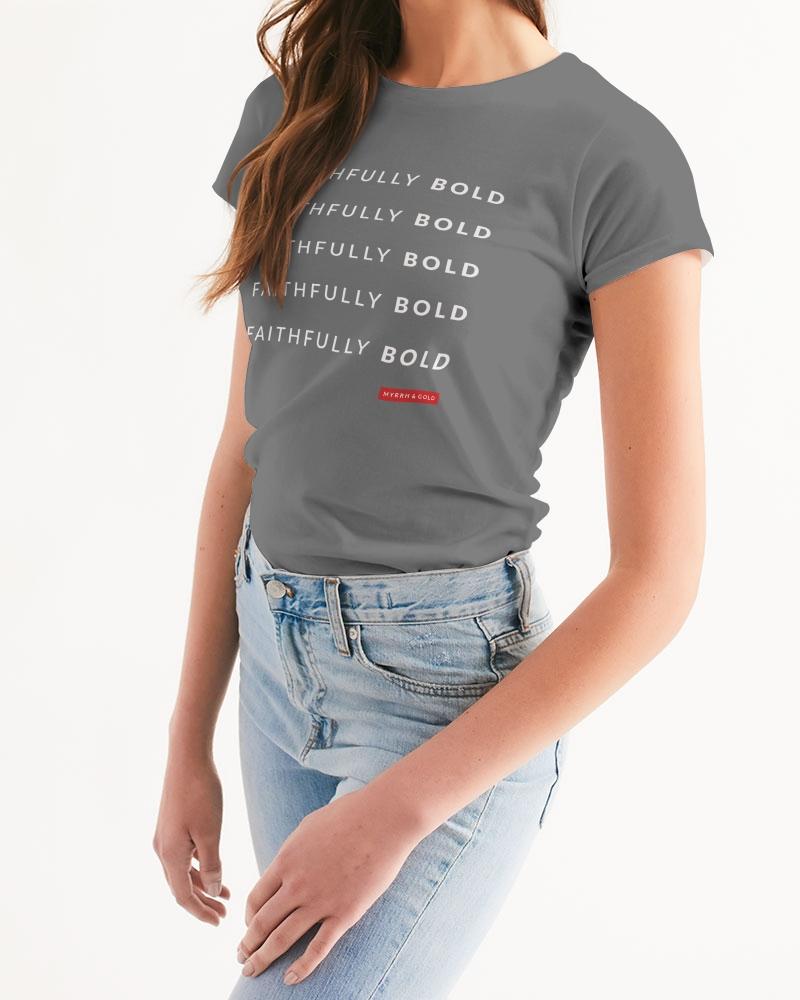 Faithfully Bold Women's T-Shirt (Grey) T-Shirt Myrrh and Gold 