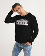 Foi Esperance Amour Men's Long Sleeve Tee (Black) Long Sleeve T-Shirt Myrrh and Gold 