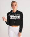 Foi Esperance Amour Women's Cropped Hoodie (Black) Cropped Hoodie Myrrh and Gold 